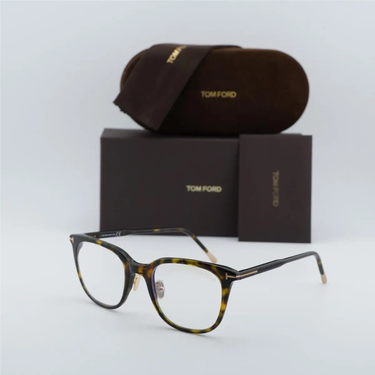 Tom Ford FT5776-D-B 052 Dark Havana/clear Blue Light Block 53mm Eyeglasses