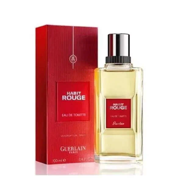 Habit Rouge by Guerlain 3.4oz/100ml Eau De Toilette Cologne For Men Box