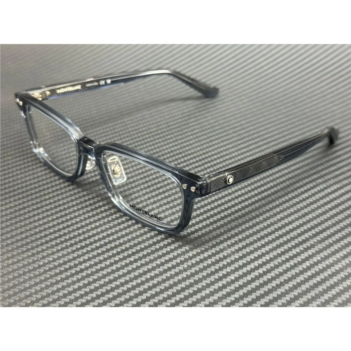 Montblanc Mont Blanc MB0379OJ 003 Blue Transparent Men`s Medium 53 mm Eyeglasses