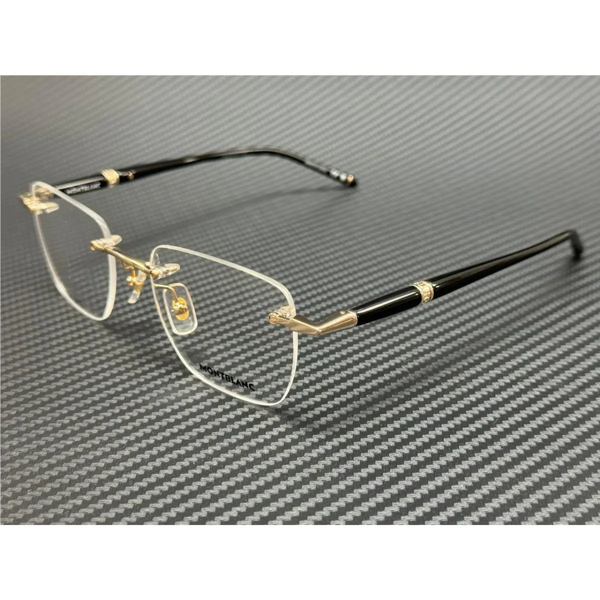 Montblanc Mont Blanc MB0346O 001 Gold Black Men`s 53 mm Extra Large Eyeglasses