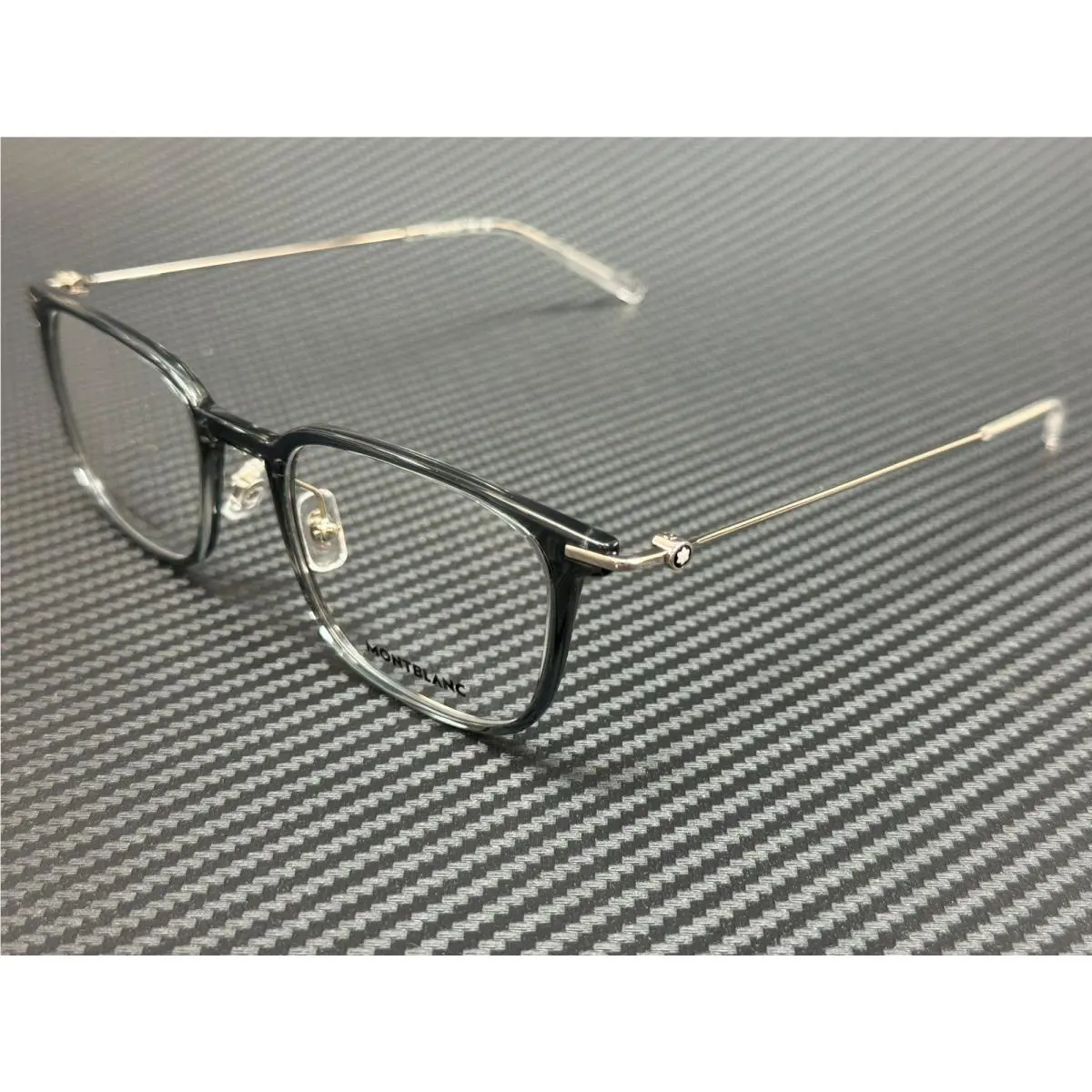 Montblanc Mont Blanc MB0100O 001 Grey Rectangle Men`s 52 mm Eyeglasses