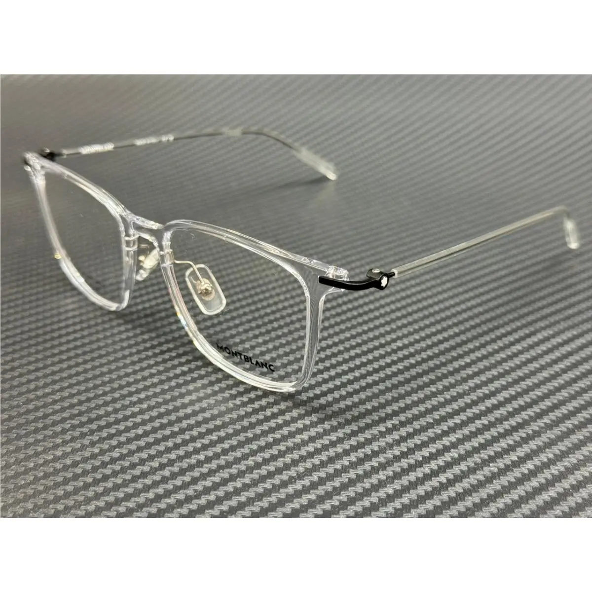Montblanc Mont Blanc MB0354O 003 Crystal Black Men`s 52 mm Extra Large Eyeglasses