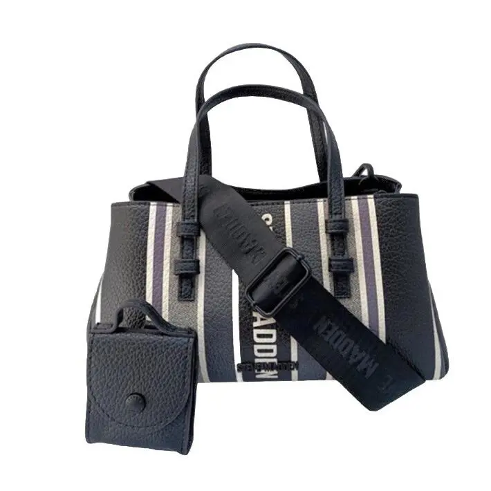 Steve Madden Vachetta Bmillz Crossbody Bag Handbag Black and Gay White Rare