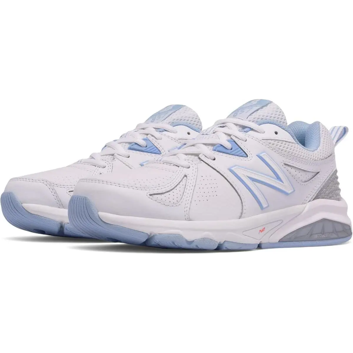 New Balance Women`s 857 V2 White/light Blue Training Shoes - Black Blue