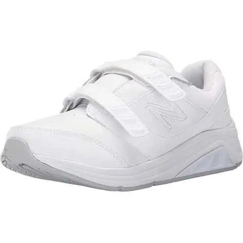 New Balance Women`s 928V2 WW928HW2 Hook and Loop Leather White Walking Shoes - White