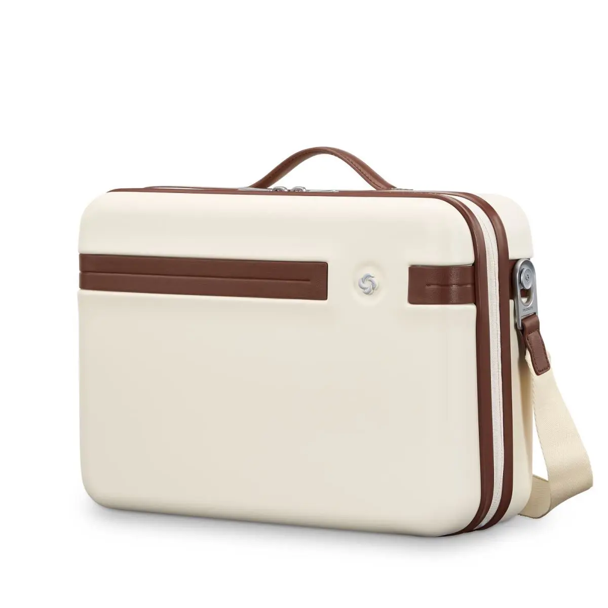 Virtuosa Train Case White Hard Shell Crossbody Makeup Bag by Samsonite