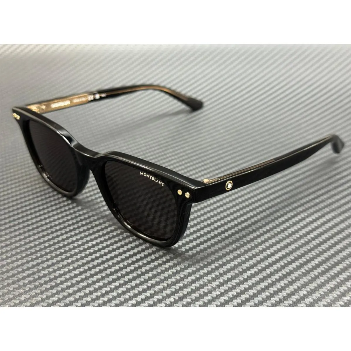 Montblanc Mont Blanc MB0320S 001 Black Grey Men`s Medium 49 mm Sunglasses