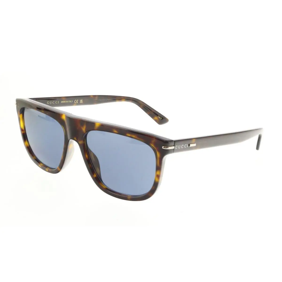 Gucci GG1726S-002 Havana Square Mens Sunglasses - Havana, Frame: Havana, Lens: Blue
