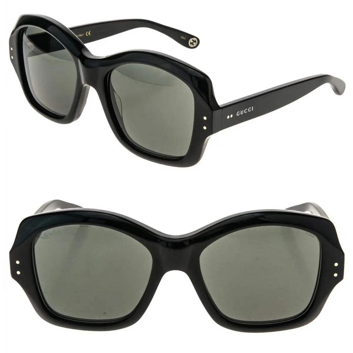 Gucci GG0624S 0624 Black Retro Geometric Bold Fashion Sunglass Unisex