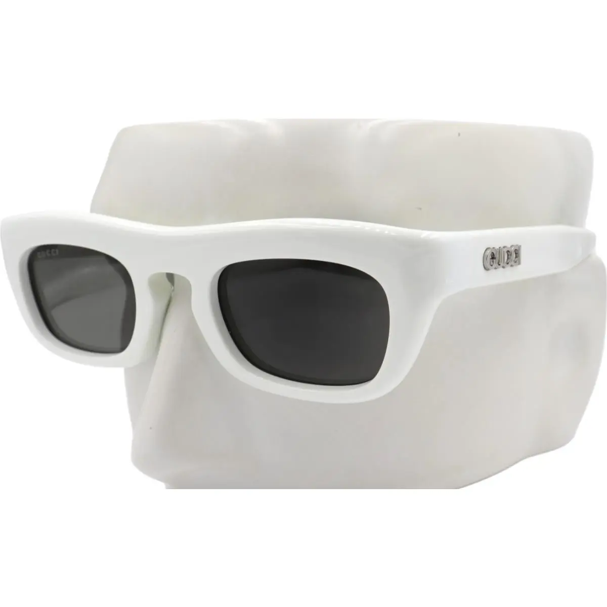 Gucci Bold White Square Gray Lenses Sunglasses GG1777S 004 50