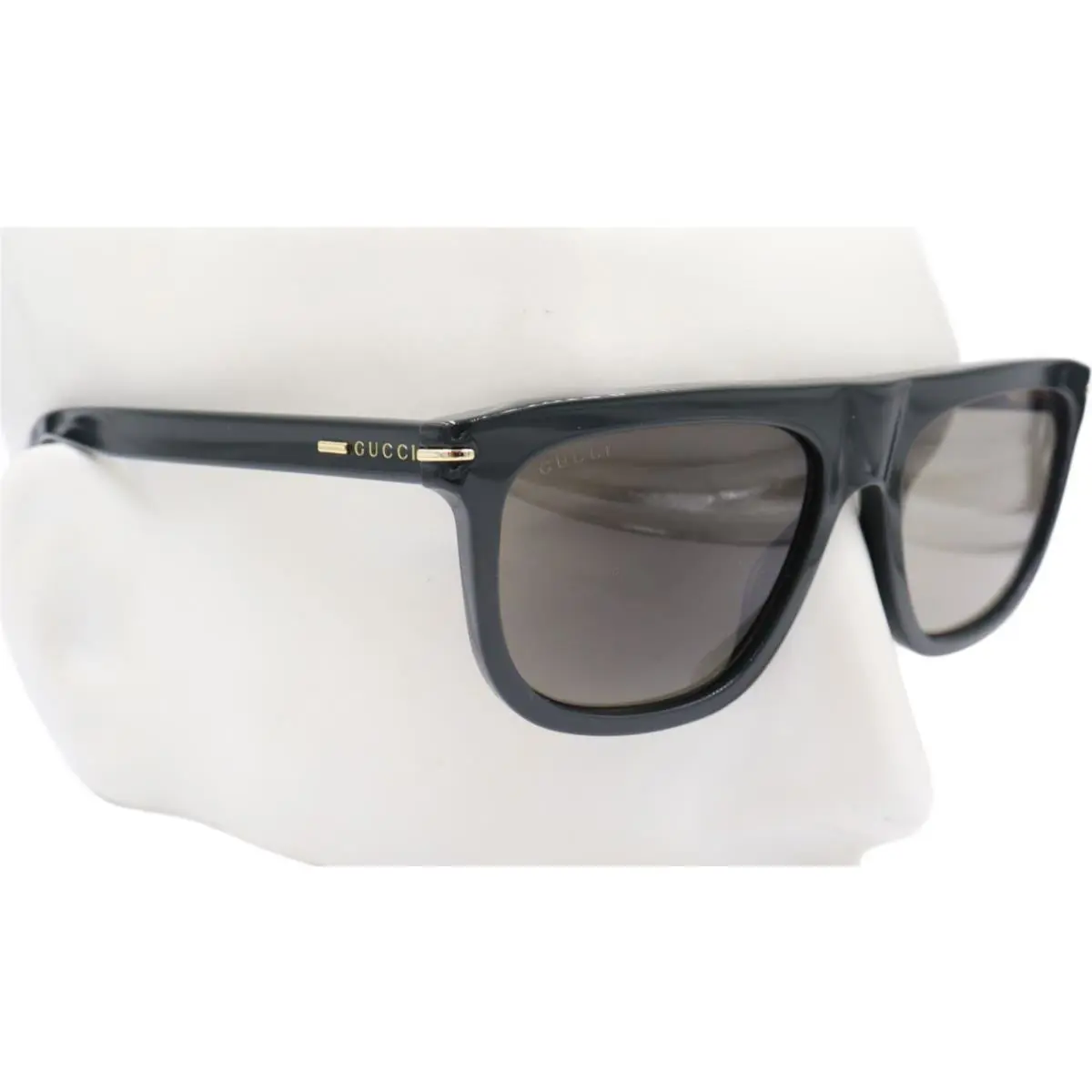 Gucci Browline Men`s Shiny Green Sunglasses Brown Lens GG1726S 004 56