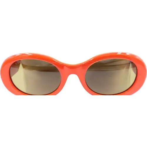 Gucci Women Orange Oval Sunglasses Brown Lens GG1587S-003 52