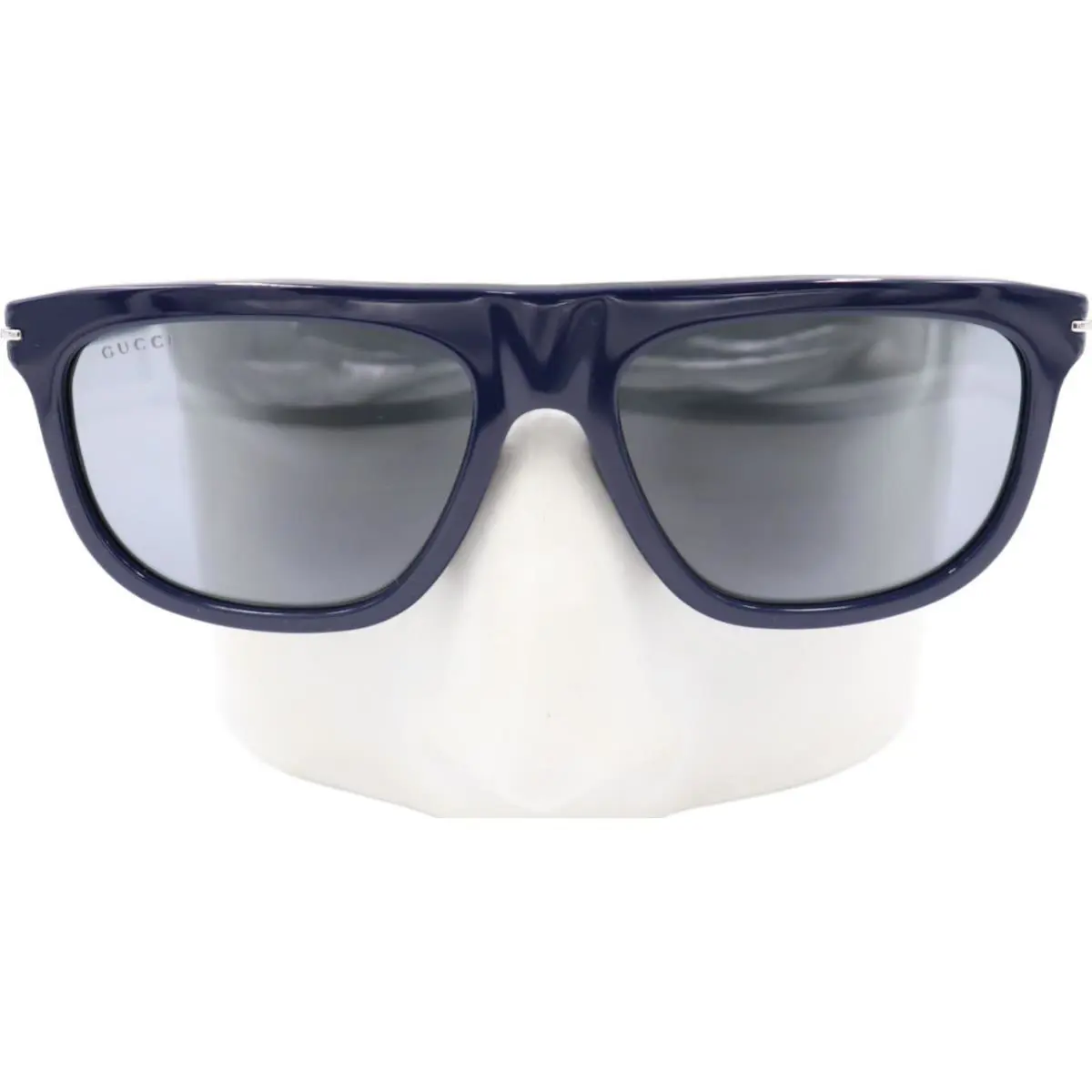 Gucci Men`s Shiny Navy Blue Sunglasses Gray Lens GG1726S 003 56