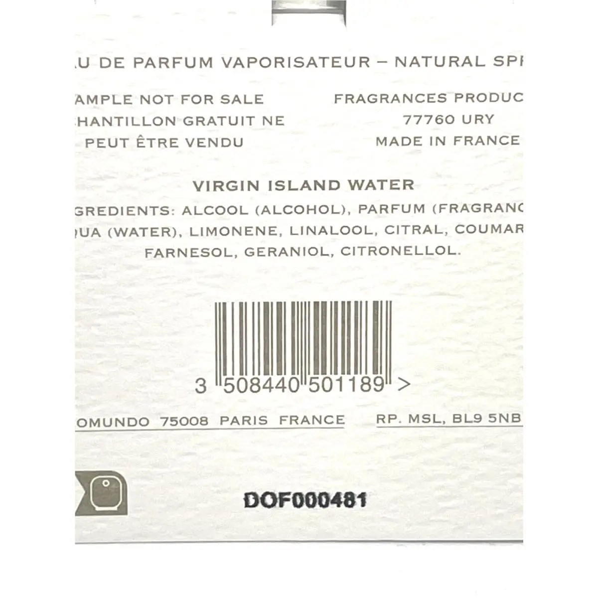 Carded Samples Variety Choose One or More Virgin Island Water by Creed