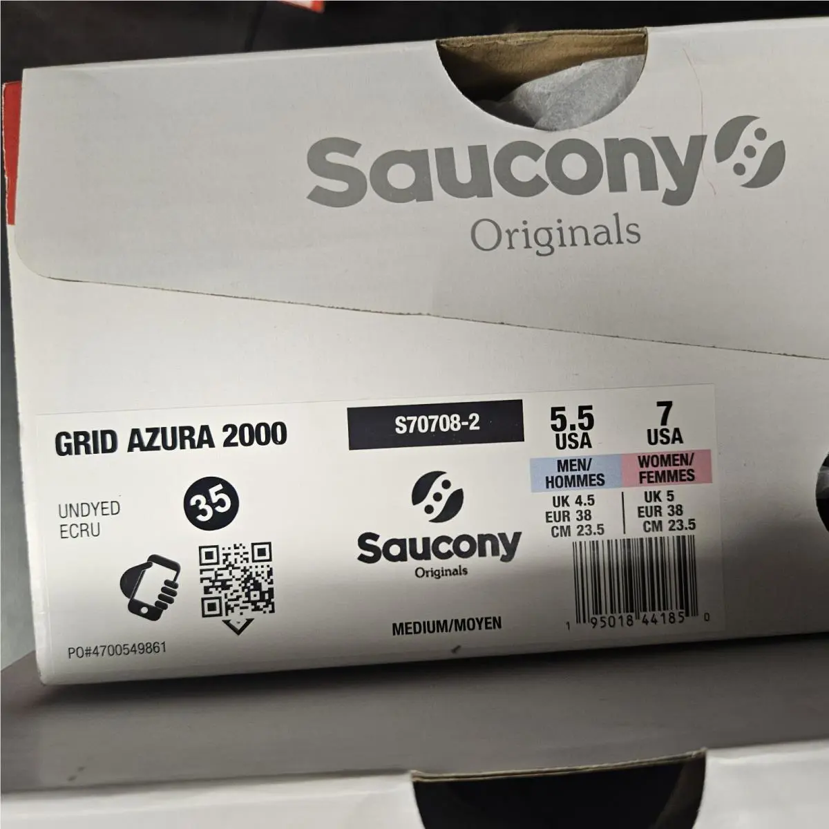Saucony shoes - Saucony Grid Azura 2000 - Grid Azura - S70708-2 - Undyed / Ecru (UPC: 195018441850) 4