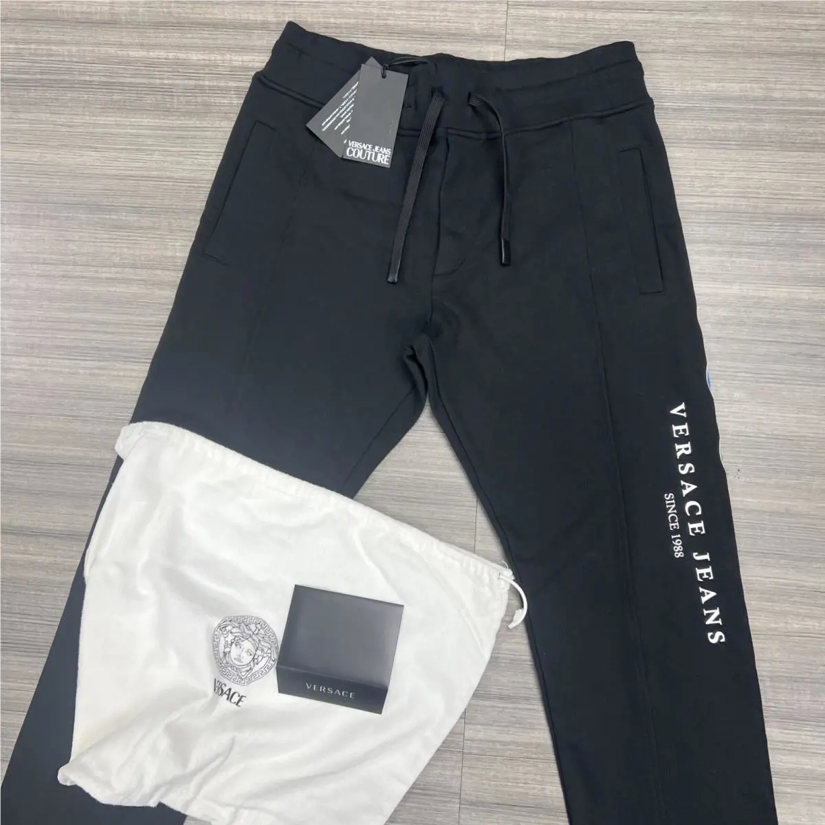 Versace Jeans Couture Men`s Multicolor Logo Joggers Dust Bag