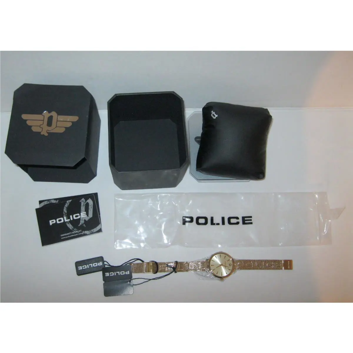 Police Pl.16035msg/22mm Miona Women`s Watch Stainless Steel Milanese Gold