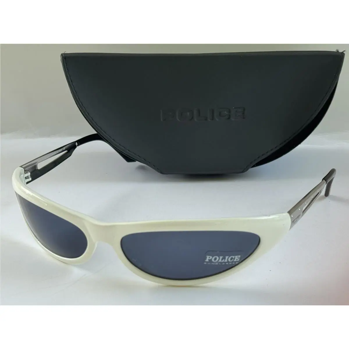 Nos Vintage Police by Eastern States Mod. 1245 Sunglasses White Silver Metal