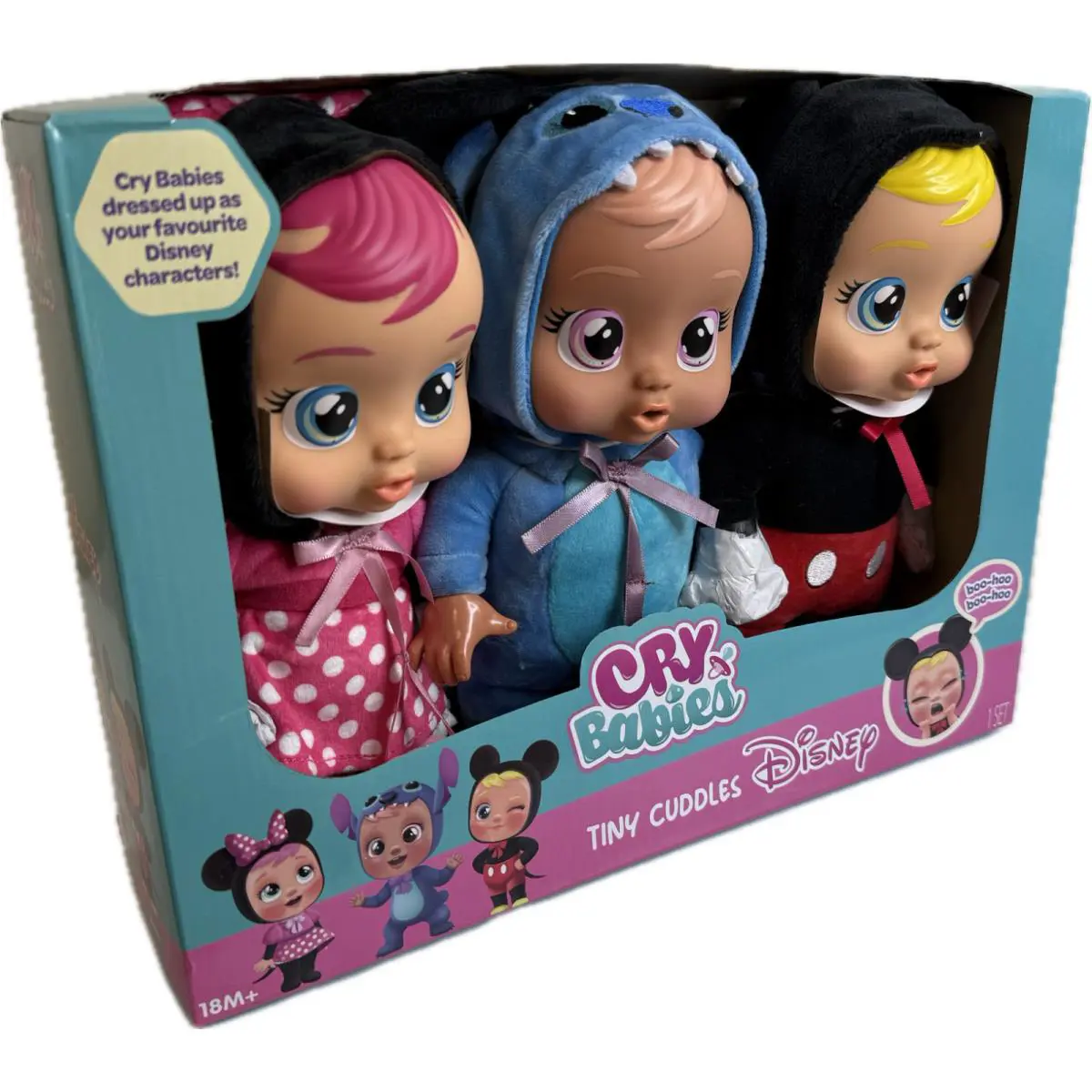 Cry Babies Tiny Cuddles Disney Edition 9 Plush Figure Minnie Mickey Stich