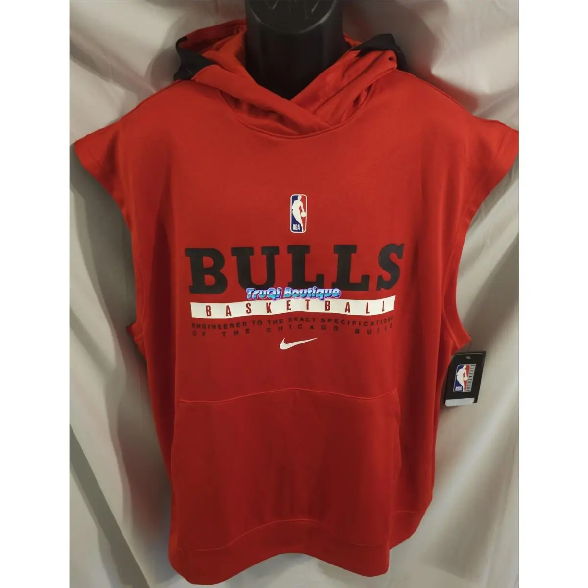 Nike Dri Fit Nba Player Issued Sleeveless Shooting Hoodie Chicago Bulls sz XL