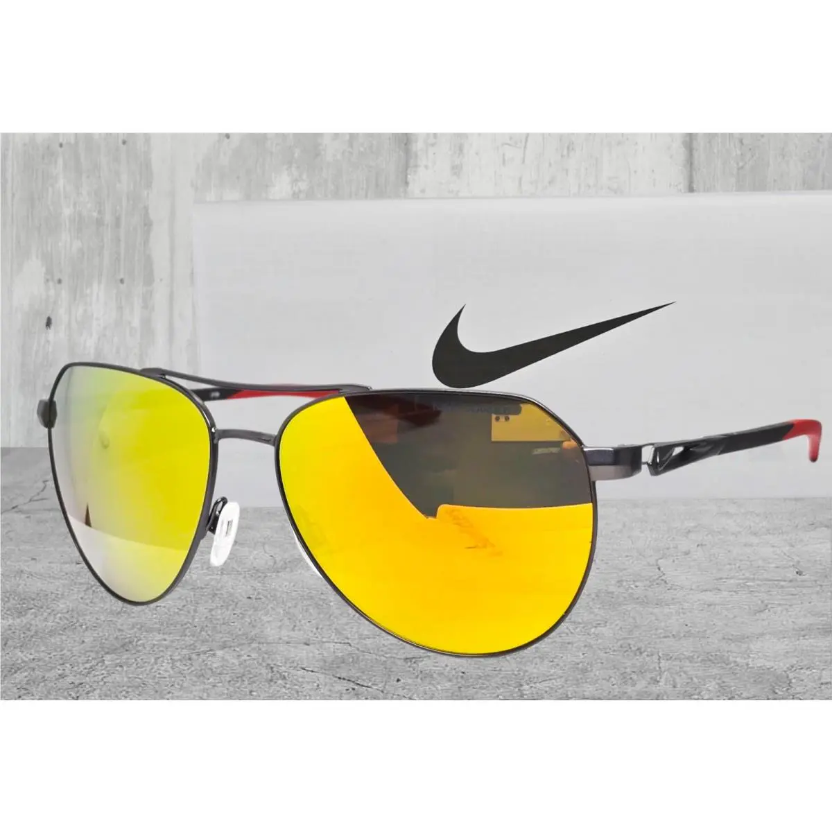 Nike Club Nine Gunmetal/orange Mirror Polarized DQ922 933 60 Sunglasses