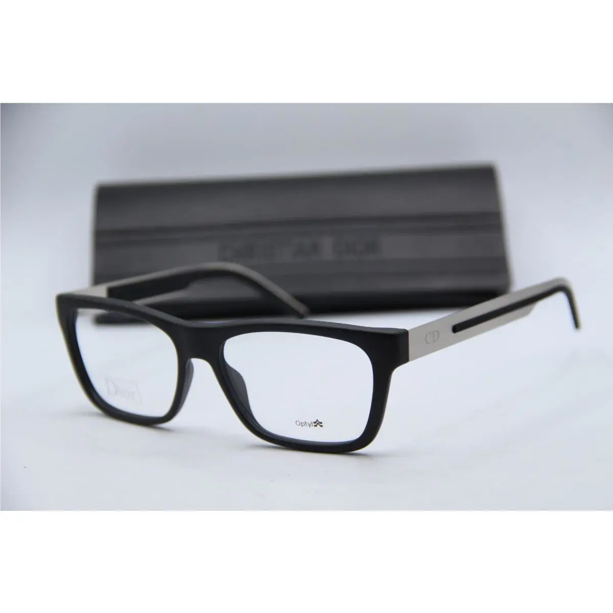 Dior Homme Black TIE184 5LH Black Gunmetal Frames Eyeglasses 54-16