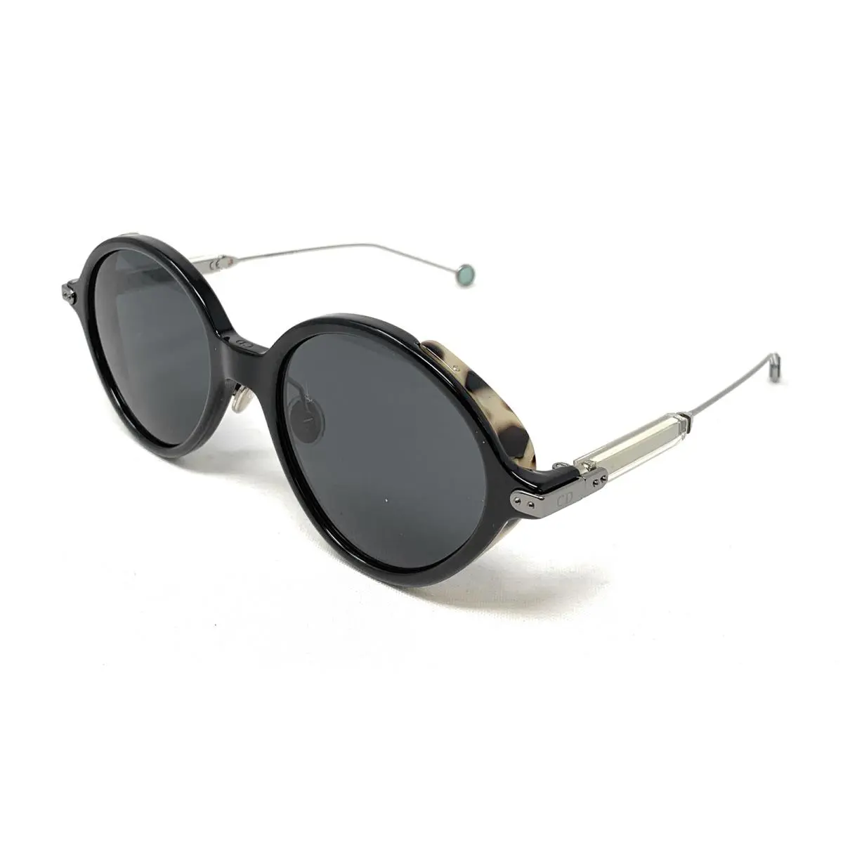 Christian Dior Women`s Round Sunglasses Umbrage L9R Black Smoke 52mm - Black, Frame: Shiny Black, Lens: Smoke
