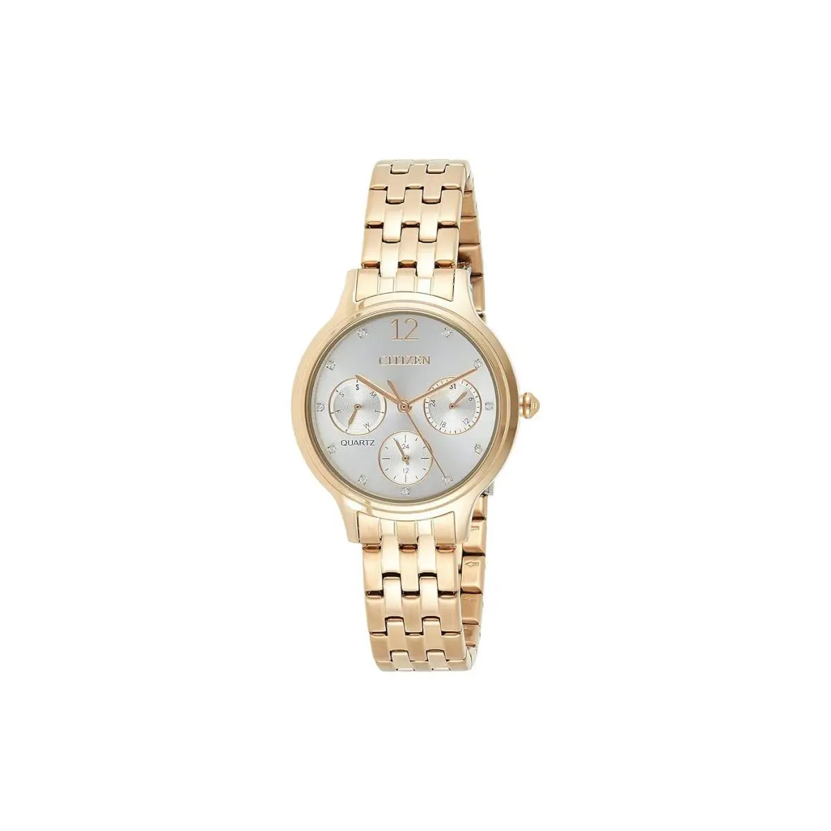 Citizen Womens Quartz Stainless Steel Strap Rose Gold Band Watch - ED8183-54A