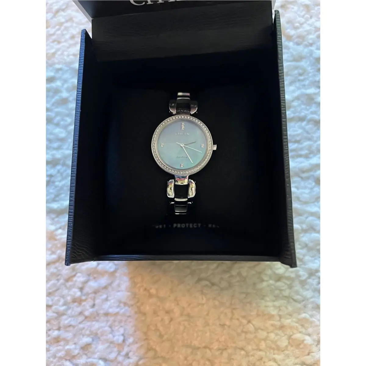 Citizen Eco-drive Crystal Stainless Steel Women`s Quartz Watch EM1030-53N