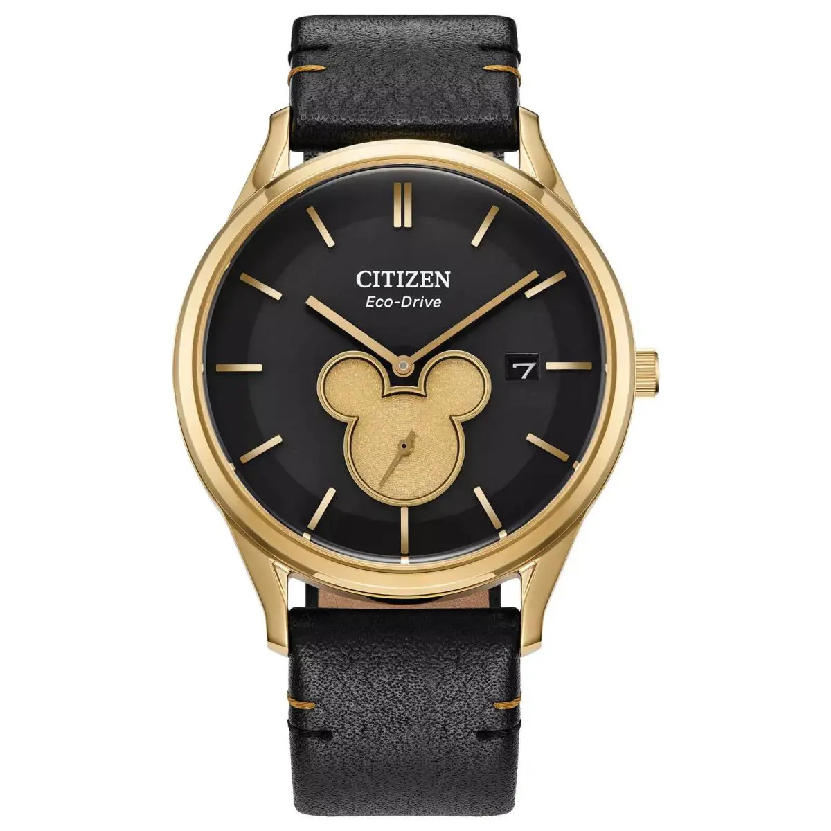 Citizen Eco Drive Disney Mickey Mouse Gold Tone Stainless Steel Quartz Watch - Gold, Quartz