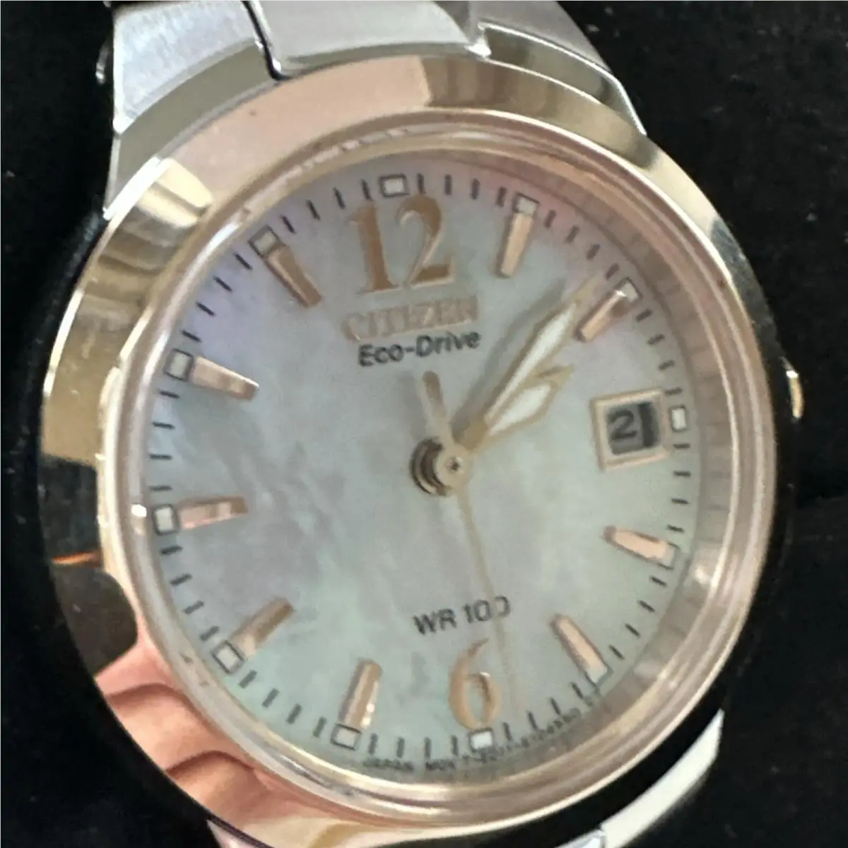 Citizen Eco-drive Ladies Silhouette Sport Mop Two Tone Bracelet Watch EW1676-52D