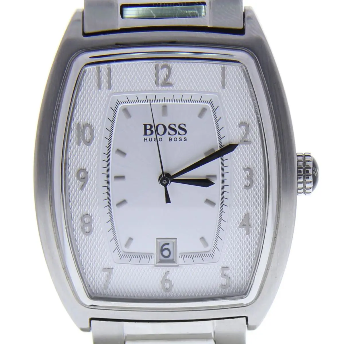 Hugo Boss HB-162 Steel 1512221 Silver Dial Men`s 36-mm Quartz Mineral Crystal