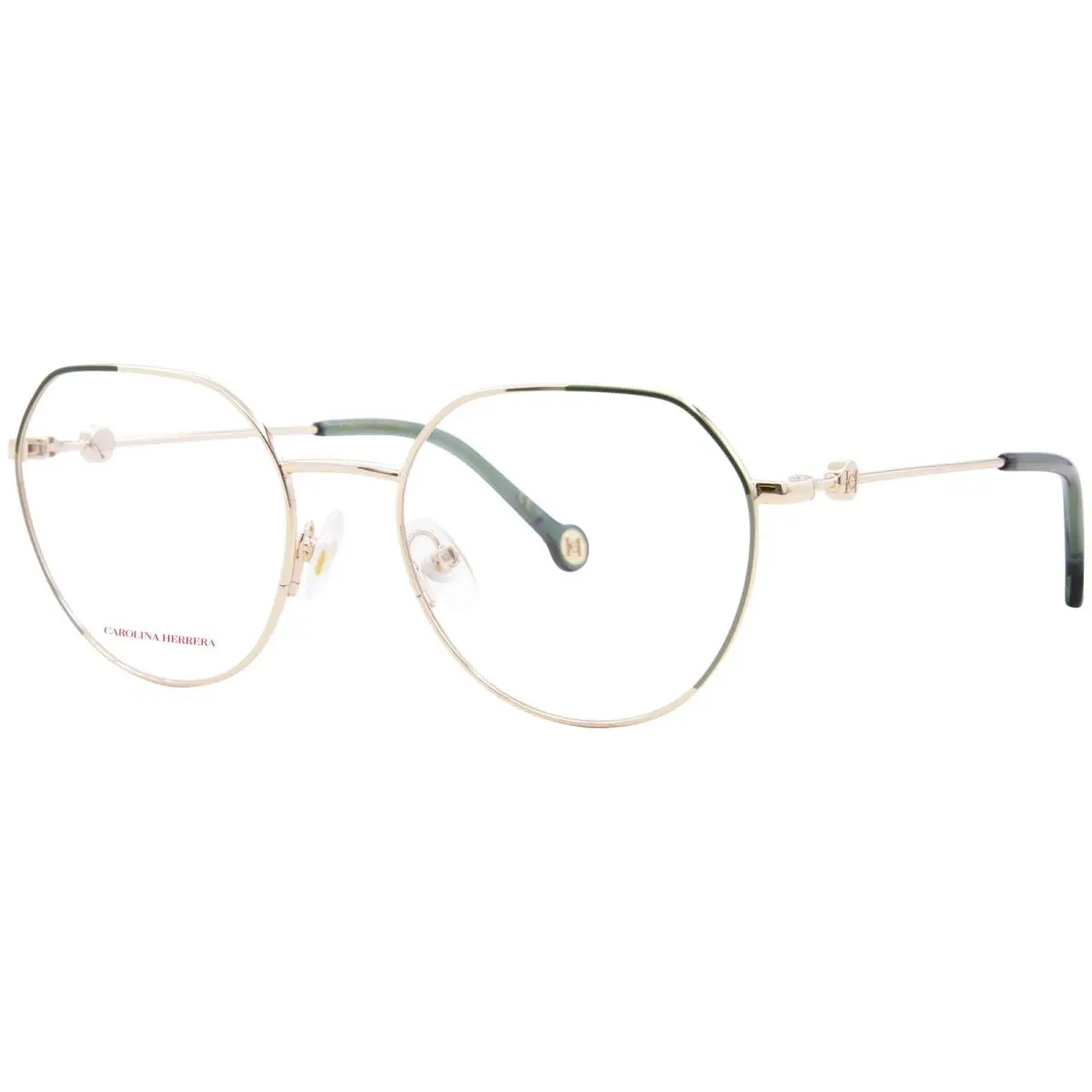 Carolina Herrera CH-0059 Pef Eyeglasses Women`s Gold/green Full Rim 55mm