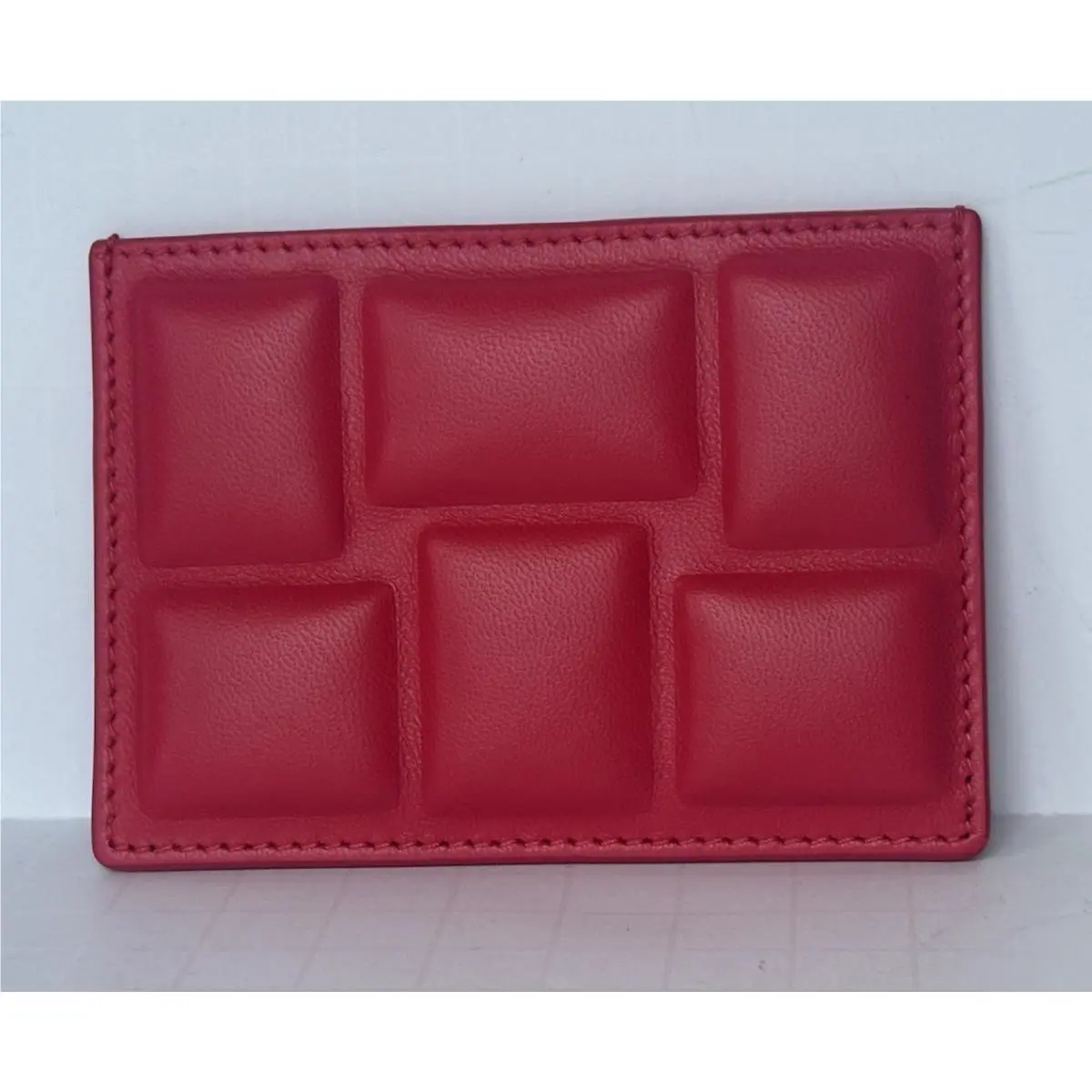 Bottega Veneta Intrecciato Quilted Leather Card Holder Red 701446 IT
