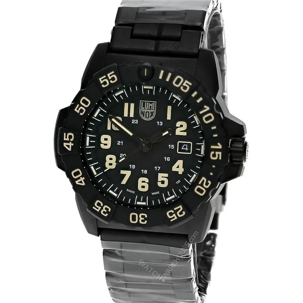 Luminox Navy Seal 3500 Quartz 45mm Black Dial Military Dive Men`s Watch XS.3510