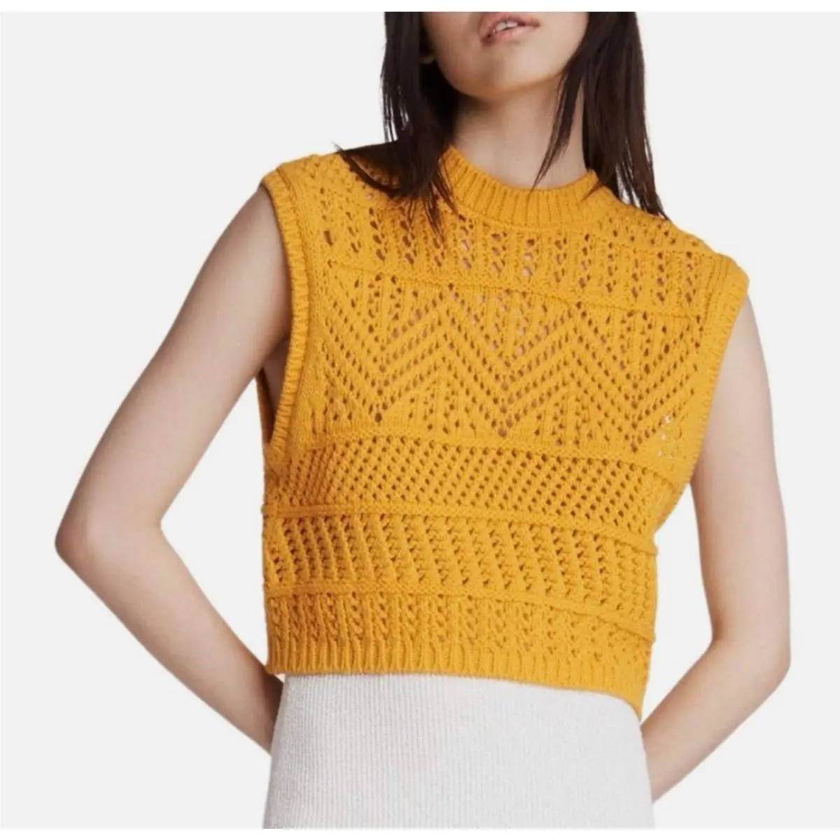 Rag and Bone Deep Yellow Renee Sleeveless Crew Medium
