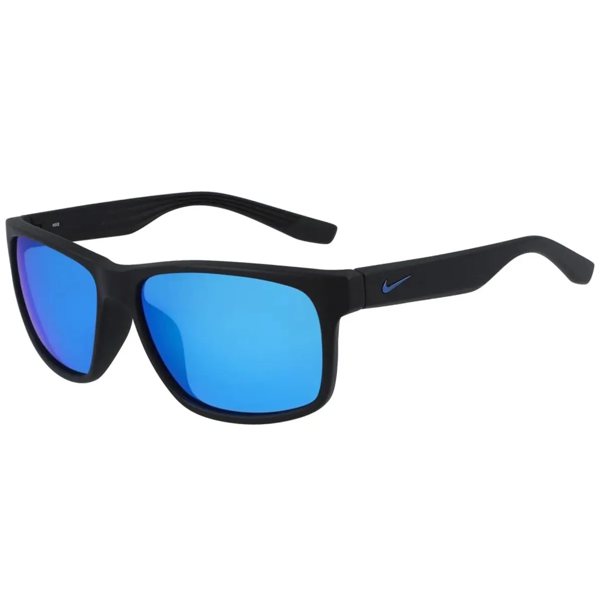 Nike Cruiser Men`s Modern Square Sport Sunglasses - NKFQ4677 - Matte Black/Grey-Blue Mir (014), Frame: Select Variation