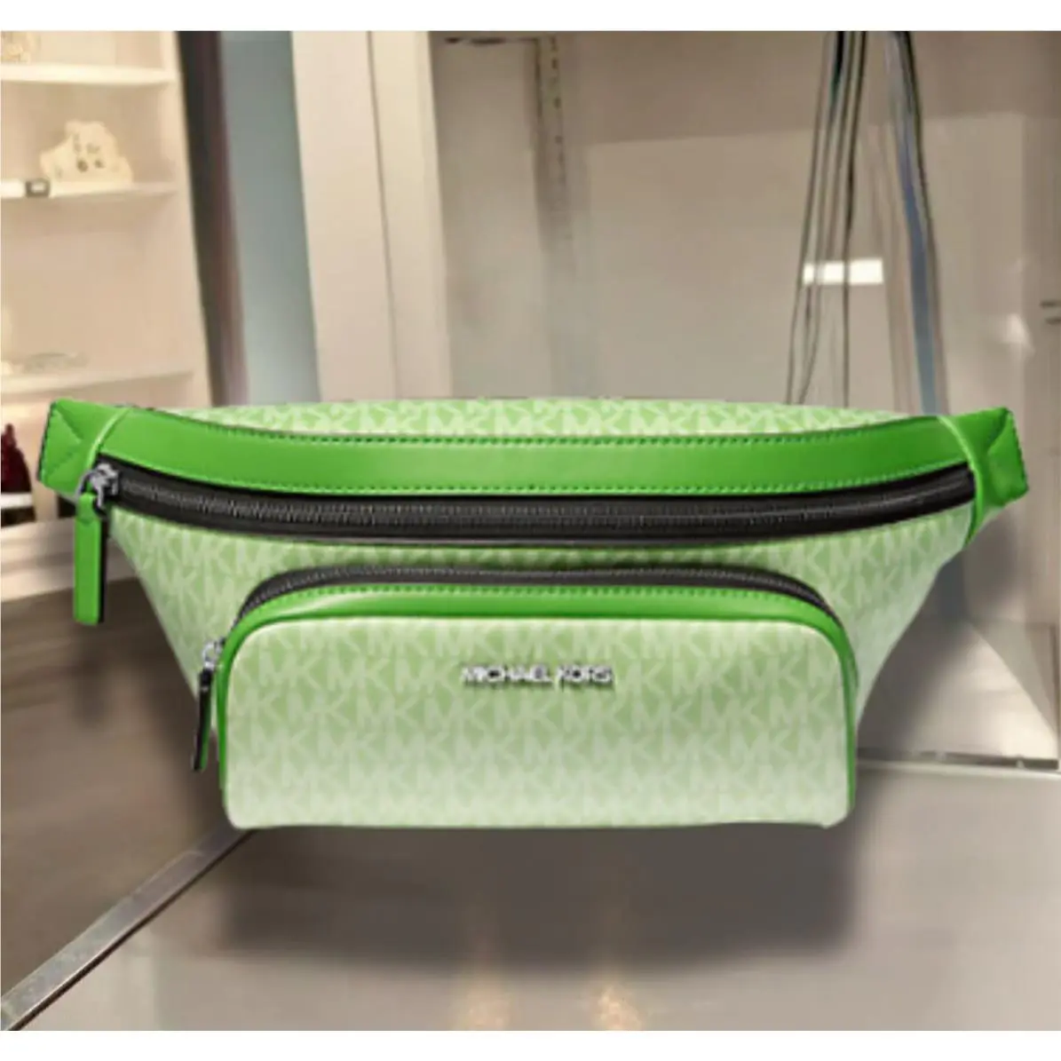 Cooper Men SM Ombré Logo Sling Pack Utility Belt Bag Variation JUNGLE GREEN by Michael Kors