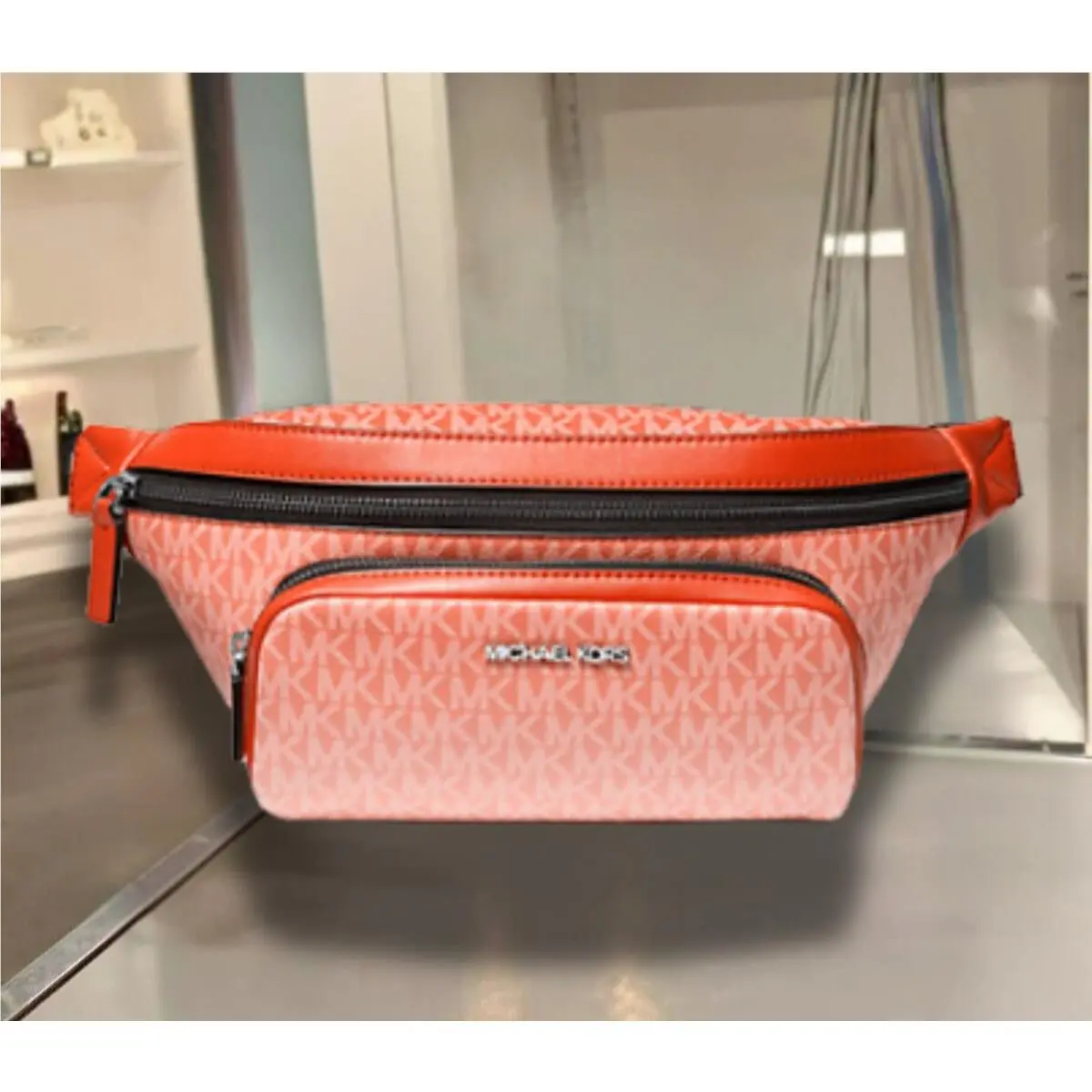 Cooper Men SM Ombré Logo Sling Pack Utility Belt Bag Variation RED CLAY by Michael Kors