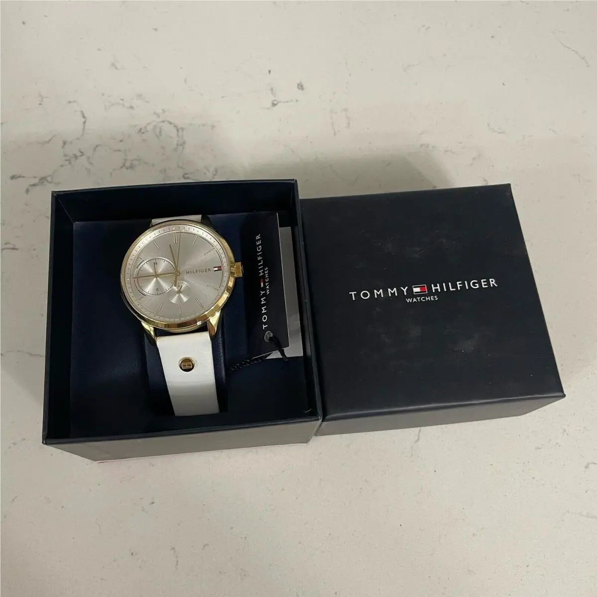 Tommy Hilfiger Womens Brooklyn Watch White Leather 1782018 Needs Battery