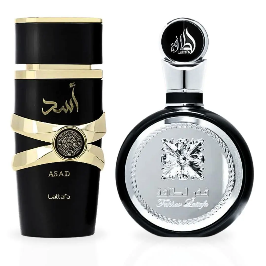 Asad Fakhar For Men Eau de Parfum Sprays 100ml 3.4 oz by Lattafa Bundle