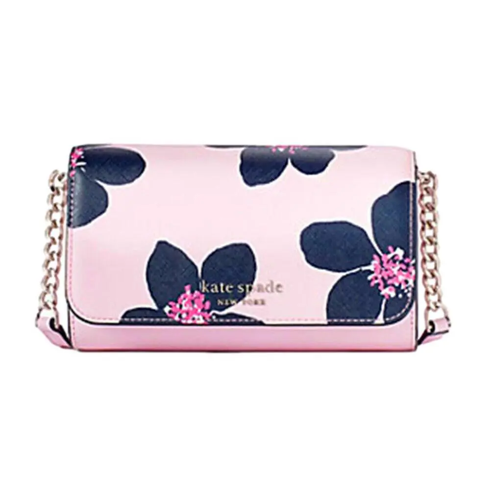 Kate Spade Floral Small Flap Crossbody Phone Bag Handbag Purse- Pink