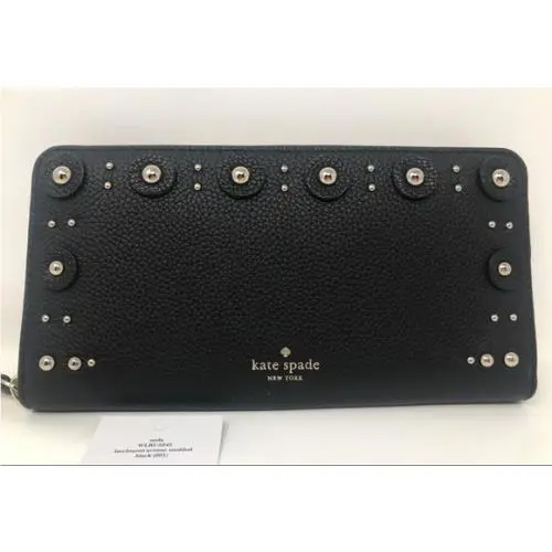 Beautiful Kate Spade Embellished Wallet Black Neda Zipper Classy New