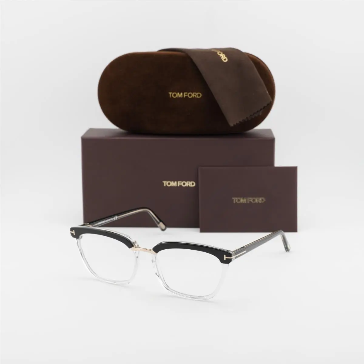 FT5550-B 005 Black/crystal/rose Gold 54mm Eyeglasses by Tom Ford