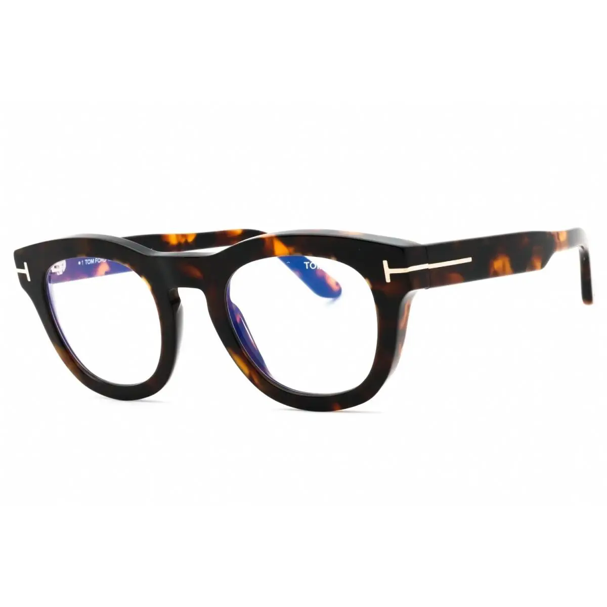 Tom Ford FT 5873 B 052 Eyeglasses Dark Havana Clear Frame Blue Block 49mm