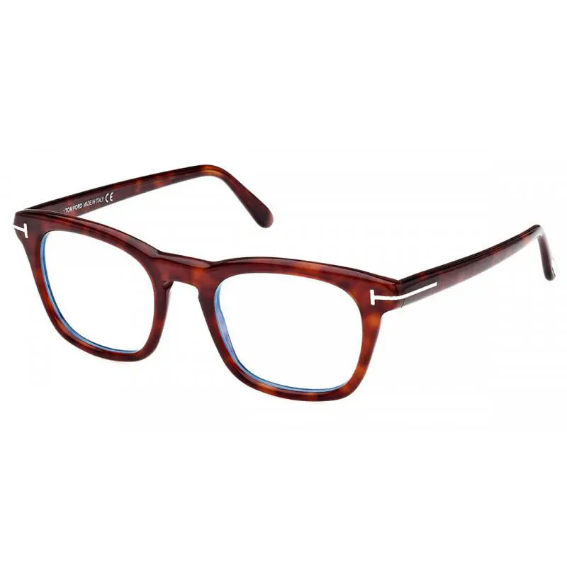 Tom Ford FT5870-F-B 054 Red Havana/blue Light Block Eyeglasses