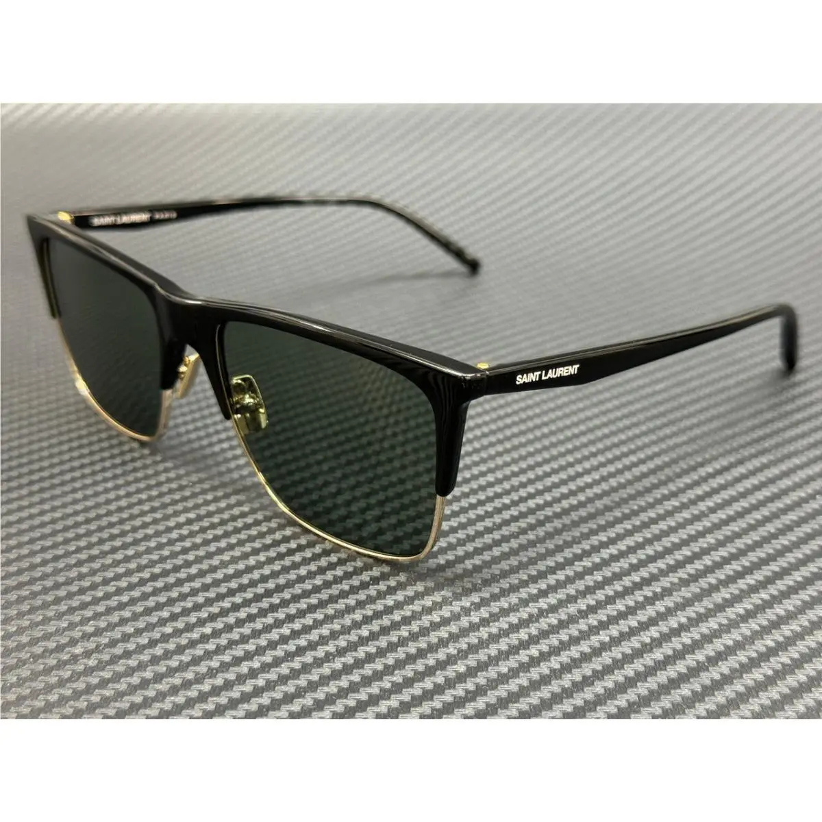 Saint Laurent SL 768 001 Black Green Unisex Large 57 mm Sunglasses by Yves Saint Laurent
