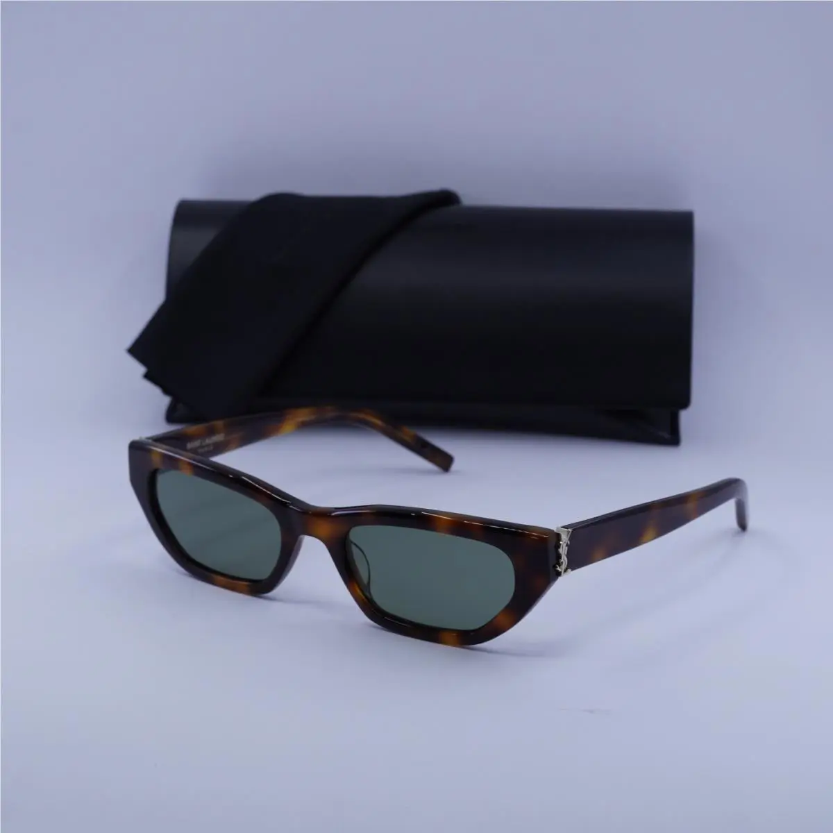 Saint Laurent SLM126 003 Shiny Havana/green 54-20-140 Sunglasses by Yves Saint Laurent