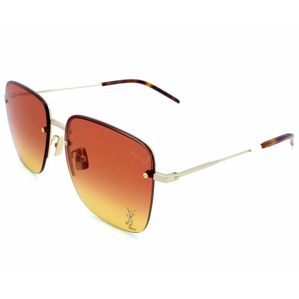 Saint Laurent Gold/orange Lens 58-145MM Women`s Sunglasses SL 312 M 004
