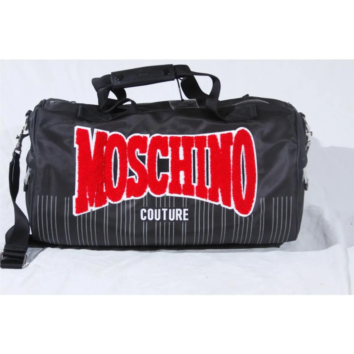 Moschino Couture Men`s Fabric Duffle Bag Made in Italy